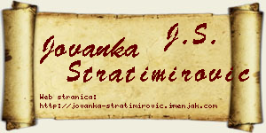 Jovanka Stratimirović vizit kartica